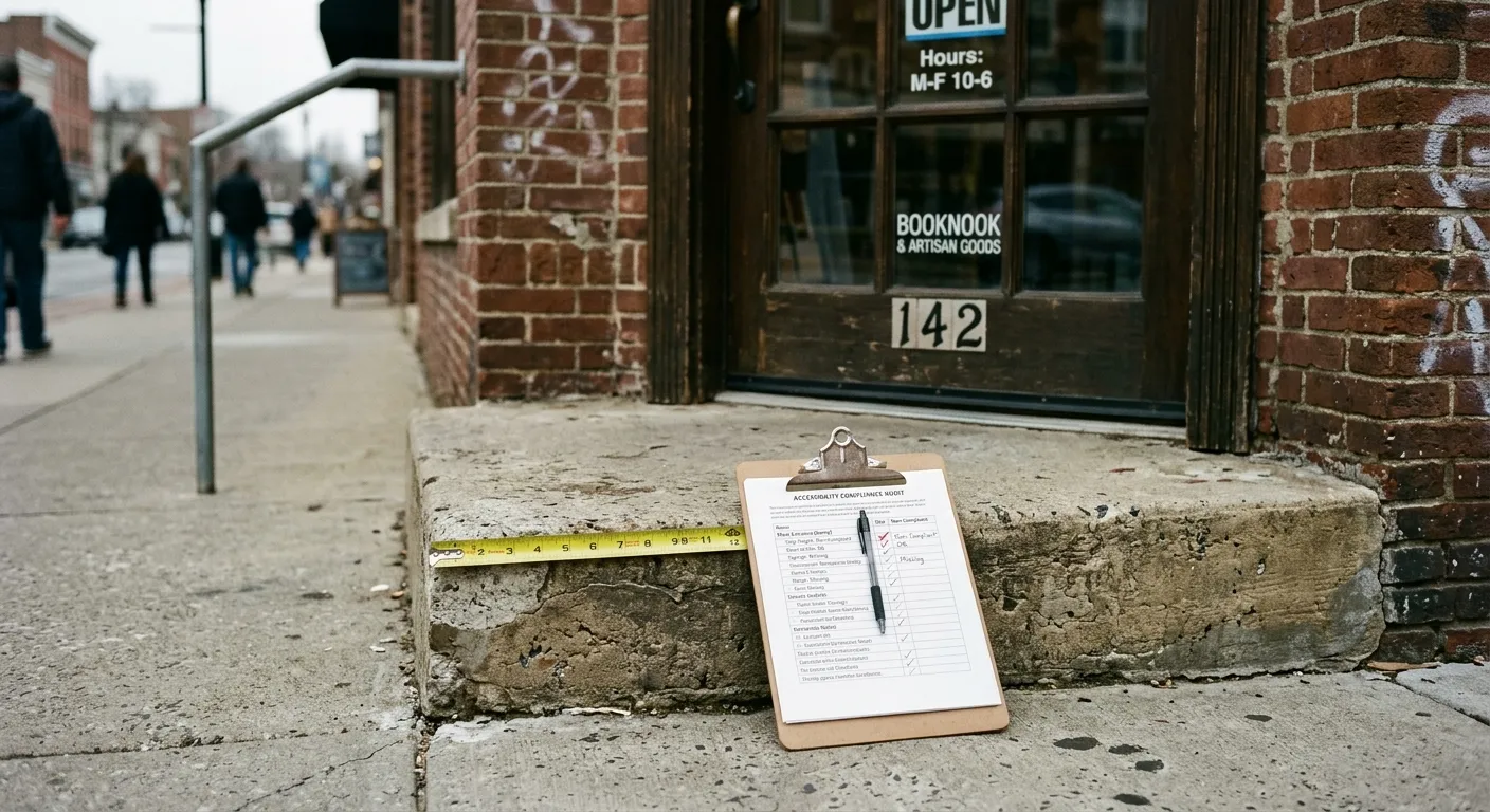 A technician analyzing website accessibility metrics on a mobile screen under direct bright sunlight