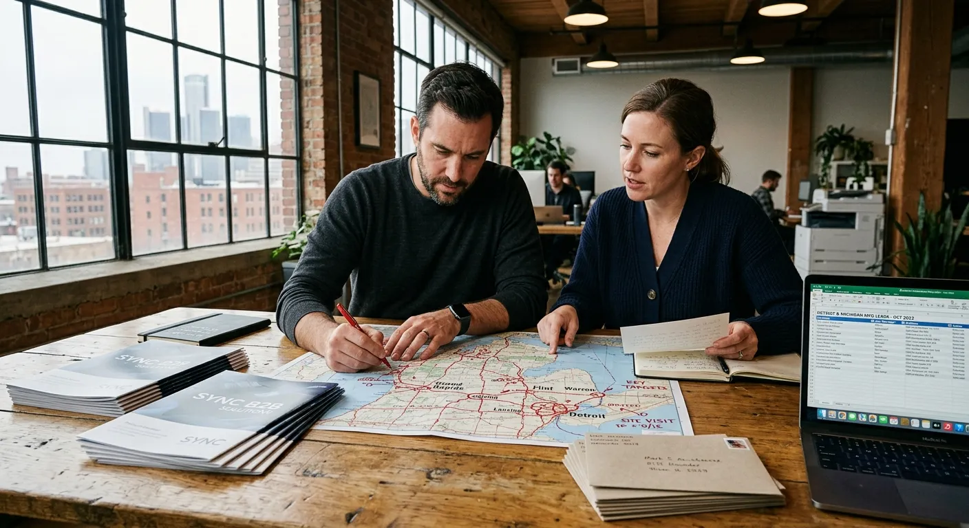 Detroit manufacturing automation and software integration team mapping out industrial workflows