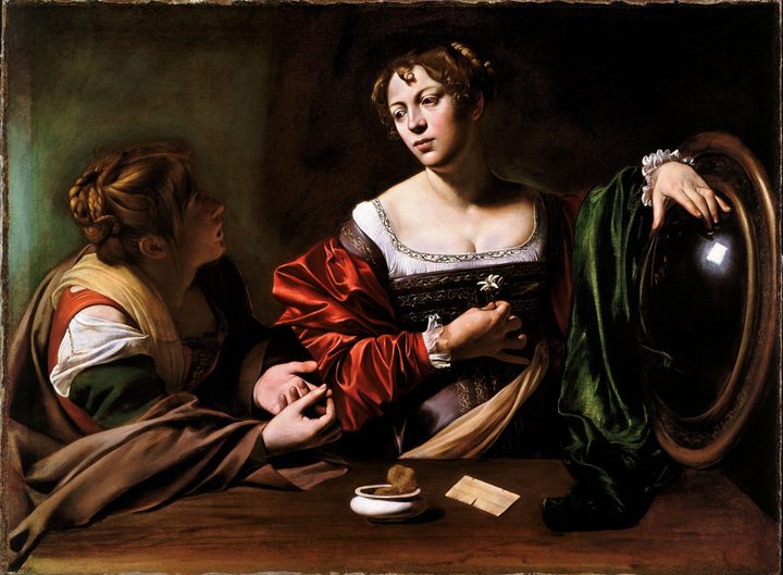 Martha and Mary Magdalene by Michelangelo Merisi da Caravaggio, c. 1598