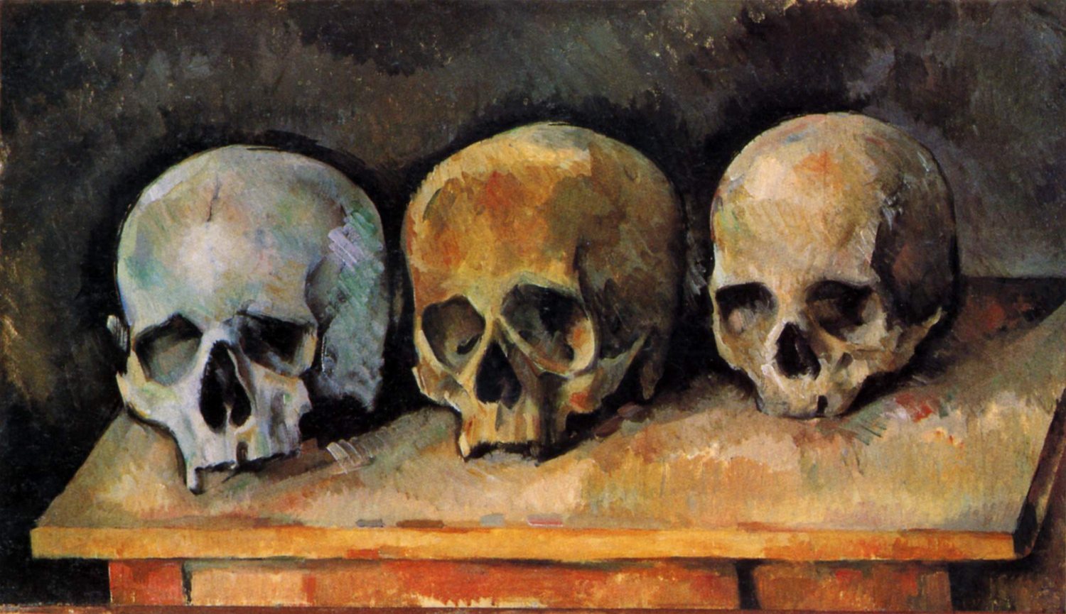 The Three Skulls by Paul Cézanne — full reproduction