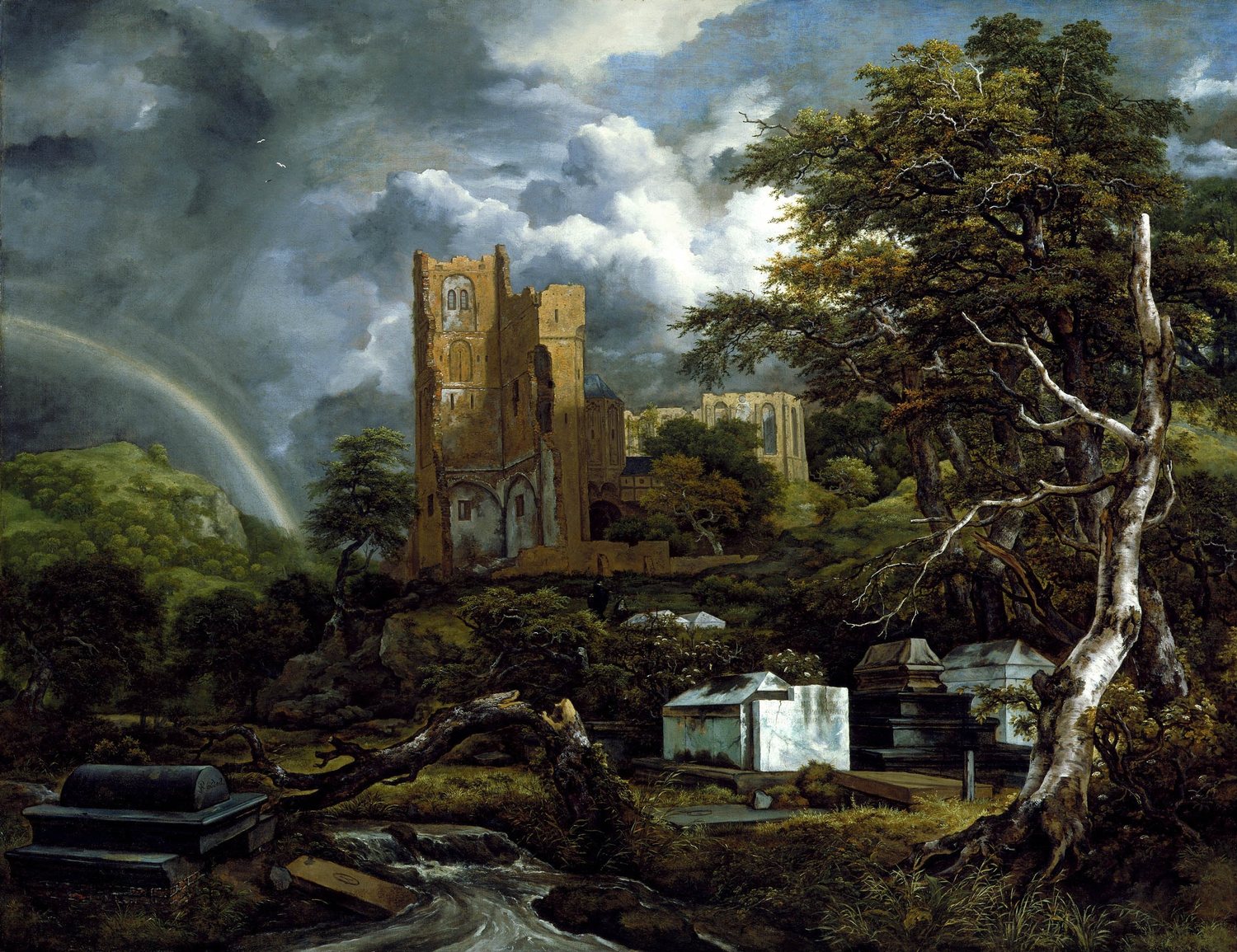 The Jewish Cemetery by Jacob van Ruisdael — full reproduction