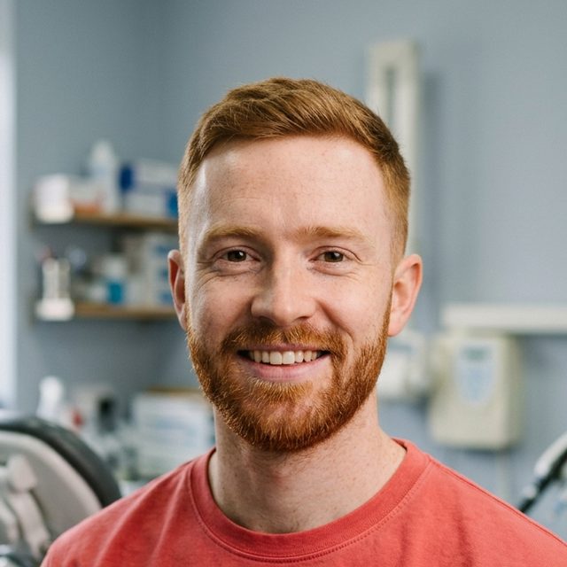 Portrait of Sam Boonstra, front desk