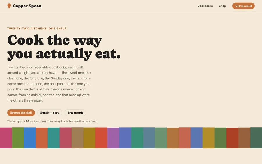 Copper Spoon homepage — Cook the way you actually eat