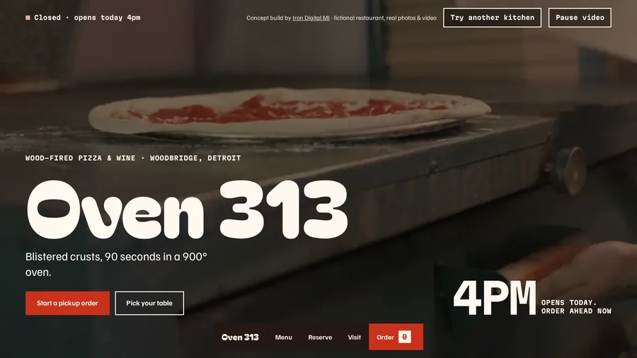 Open Kitchen: order ahead or pick your exact table