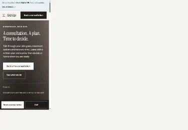 Aldridge Aesthetics mobile homepage design
