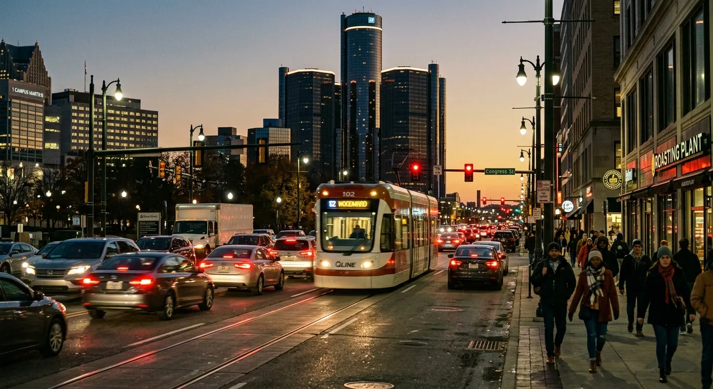 Downtown Detroit traffic and event infrastructure