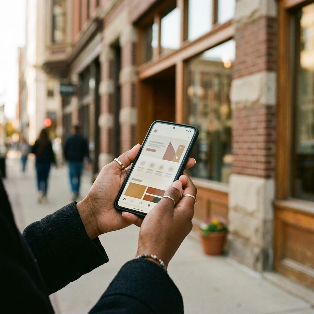Person using smartphone to browse the web