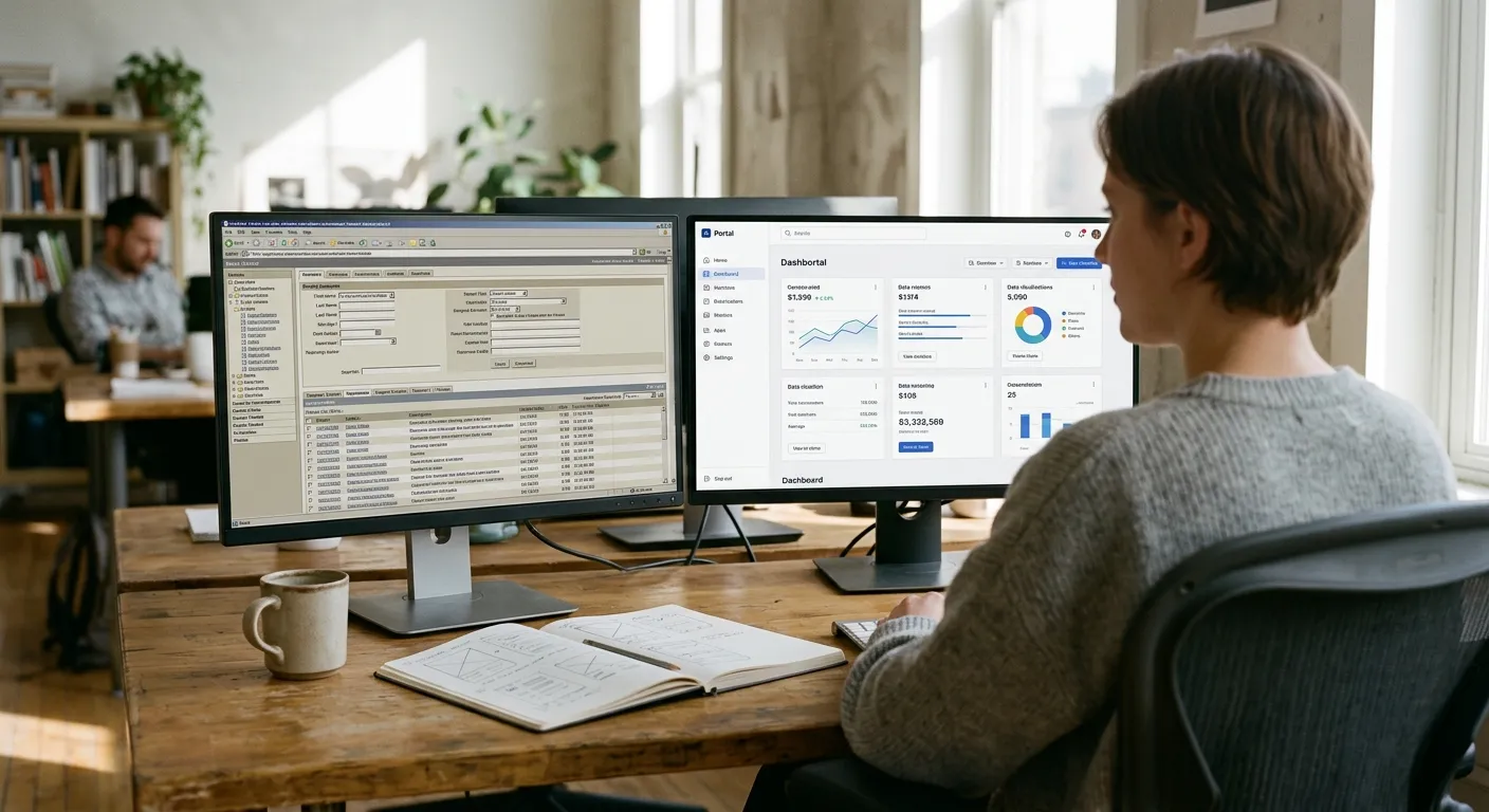 Modern clean user dashboard interface displayed on a tablet