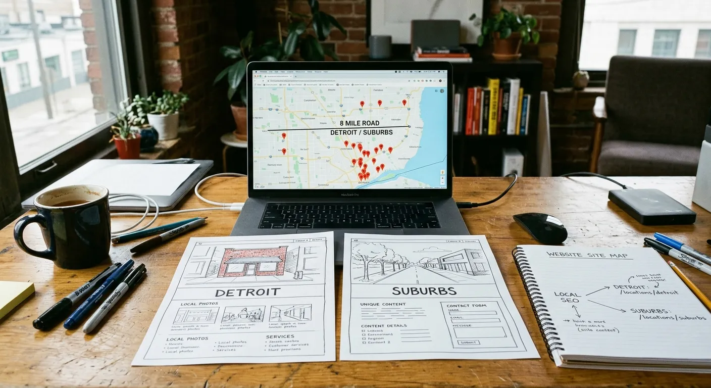 Mapping localized landing page performance across Metro Detroit suburbs
