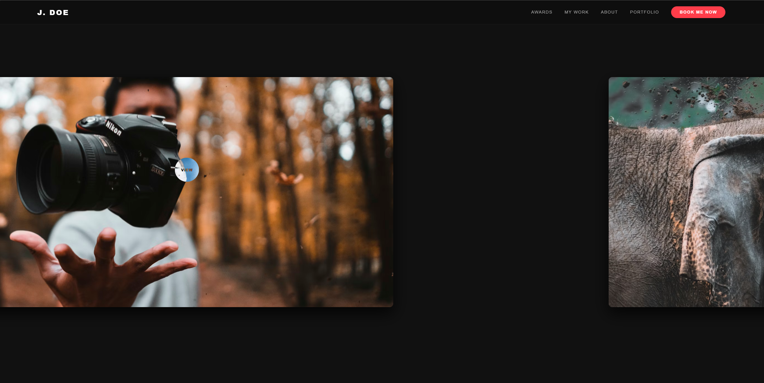 Creative portfolio website gallery layout with masonry grid