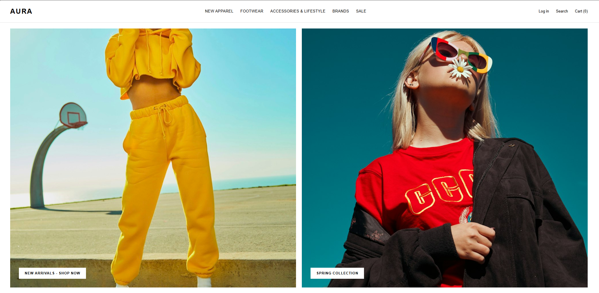 High fashion clothing brand website minimalist homepage