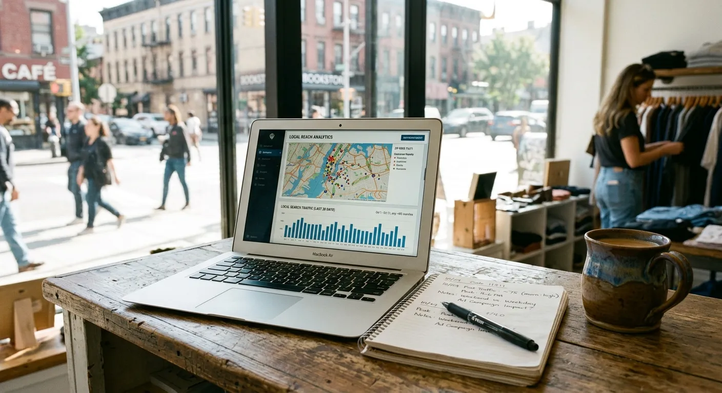 Detailed dashboard showing geographic traffic attribution and conversion tracking for neighborhood campaigns